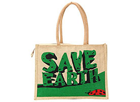 Printed Jute shopping bags