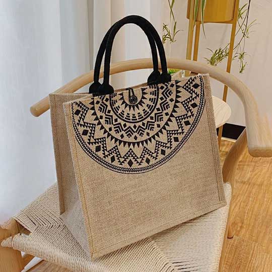 Printed Jute shopping bags